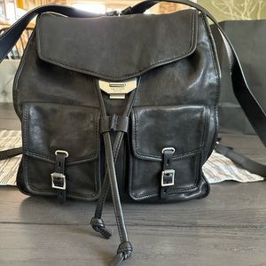 Rag & Bone Field Leather Backpack  Bag Purse Satchel Black